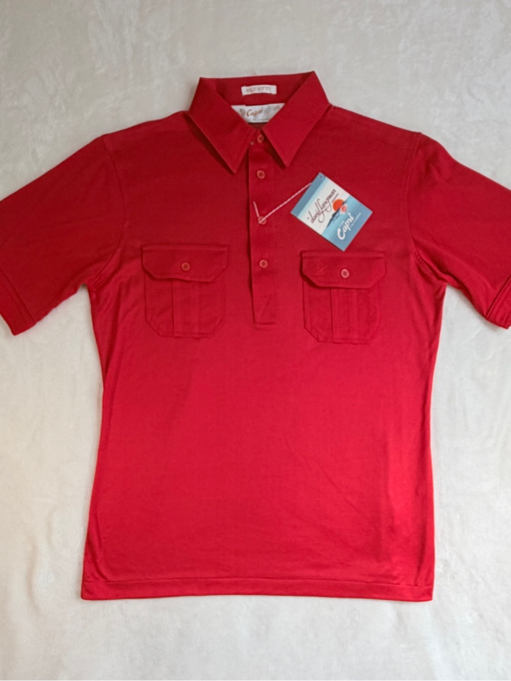 Vintage David Langman Silcotti short-sleeve polo shirt for Capri California‎